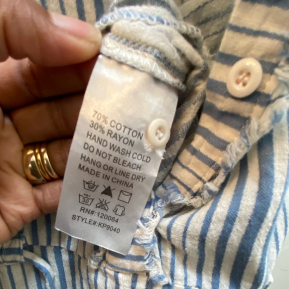 Mono B Jumpsuit Blue & Cream Size L - Picture 9 of 11